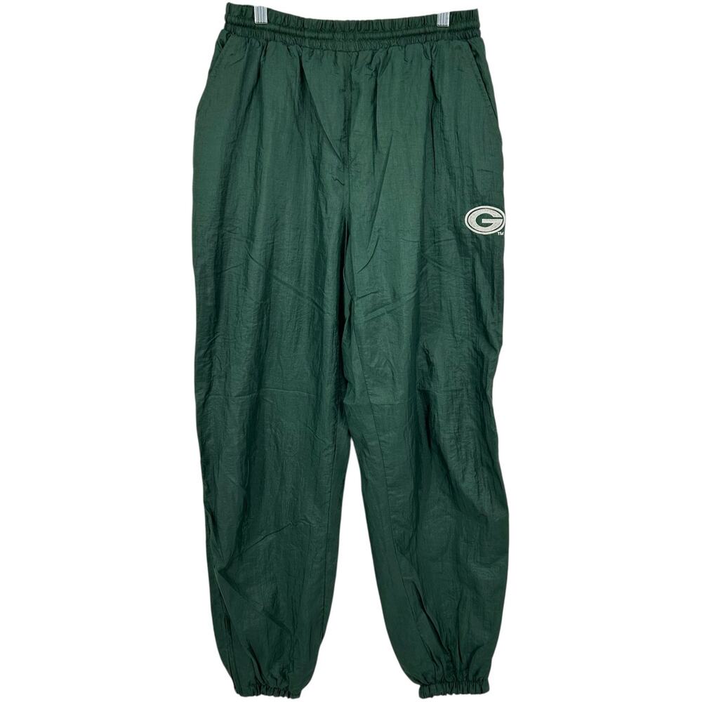 Vintage 90s Men's NFL Green Bay Packers Nylon Baggy Windbreaker Joggers Sz M